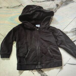Black Hooded Zip-Up Jacket
